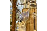 Gisela Graham Country Flowers Glass Hanging Bird Decoration