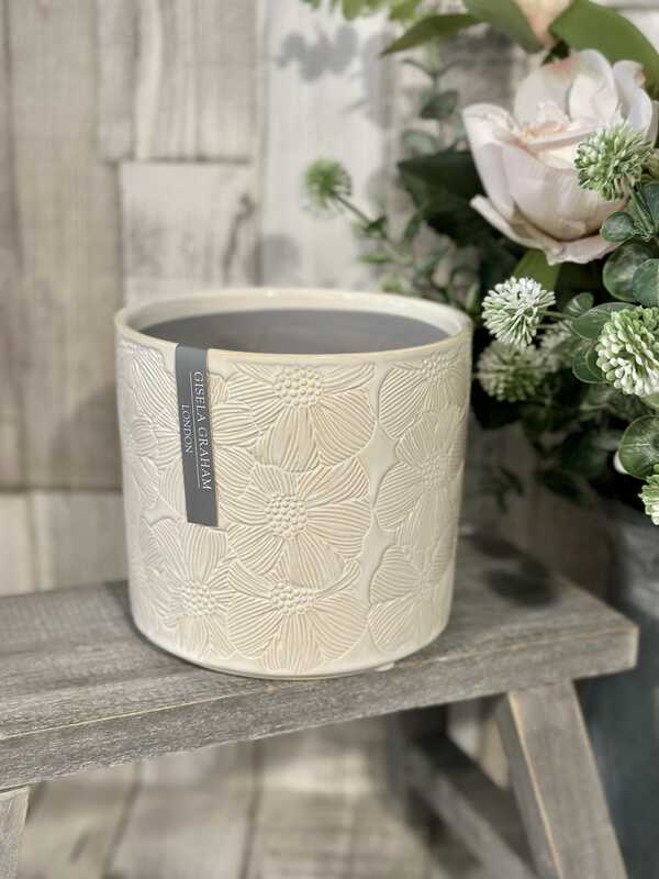 Gisela Graham White Cosmos Plant Pot