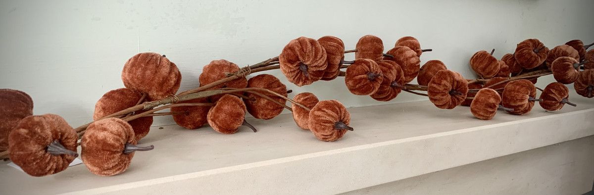 Burnt Orange Velvet Pumpkin Garland