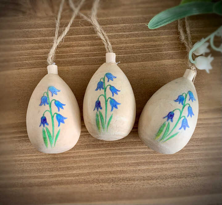 Bluebell Wooden Egg