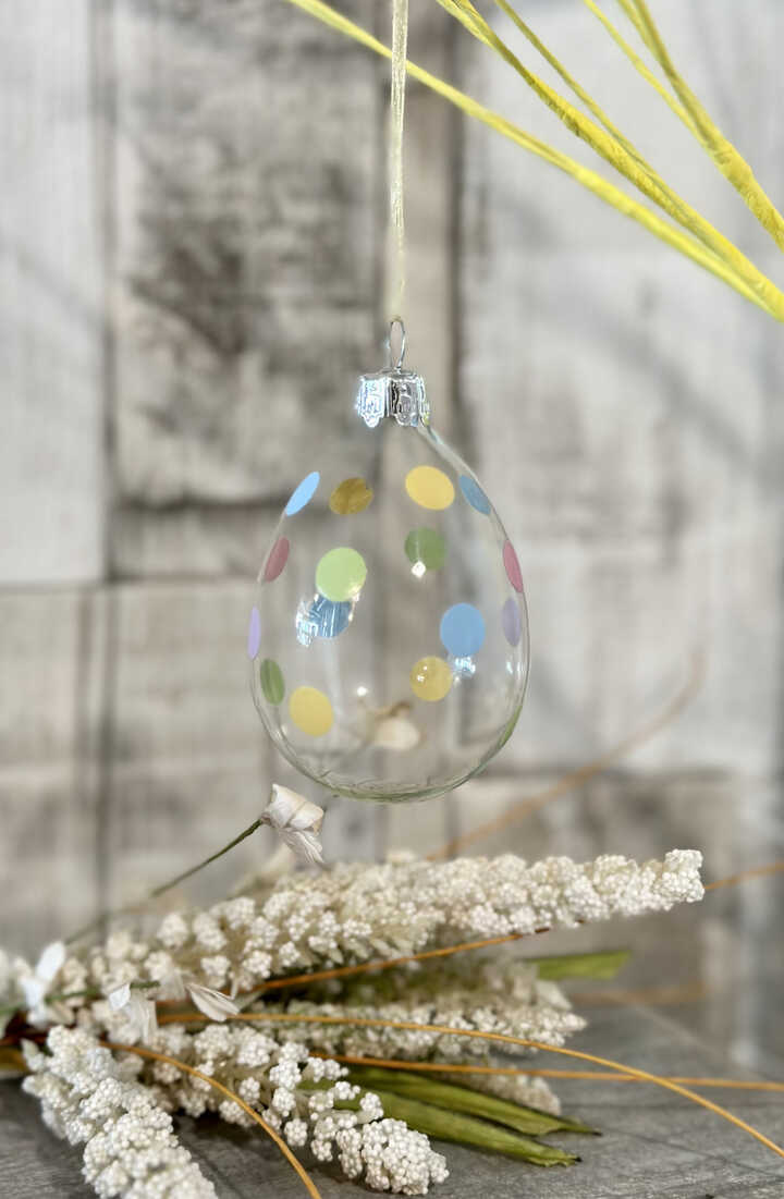 Pastel Spotty Glass Egg