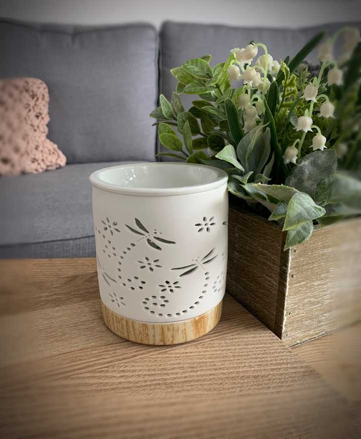 Ceramic Dragonfly Cut Out Oil / Wax Burner