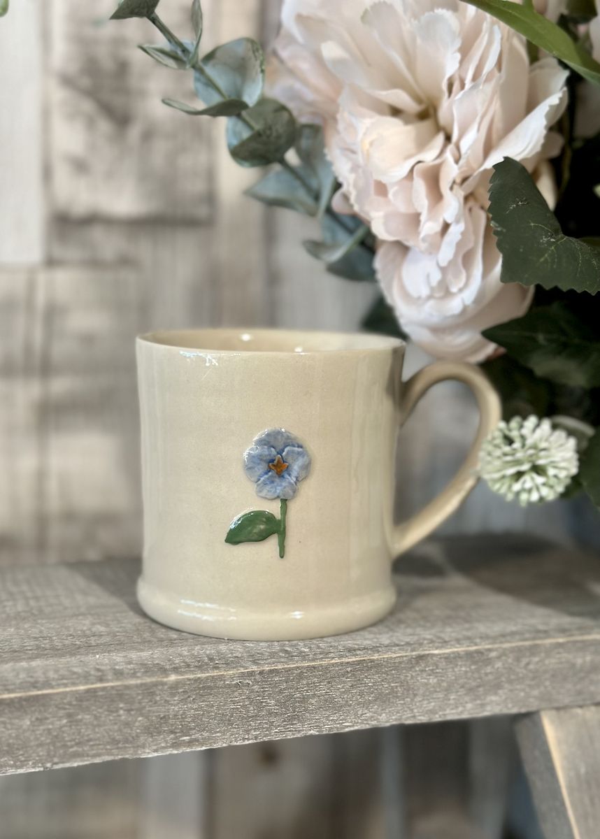 Blue Viola Stoneware Mini Mug