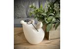 White Ceramic Mouse With Glasses - Large