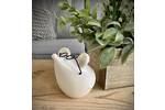 White Ceramic Mouse With Glasses - Small