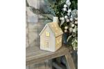 Gold Trim Small Ceramic LED House