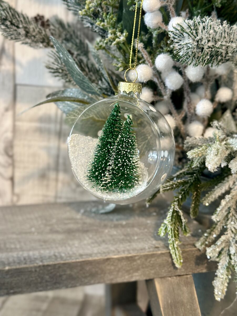 Clear Glass Bristle Tree Open Bauble Clear Glass Bristle Tree Open Bauble
