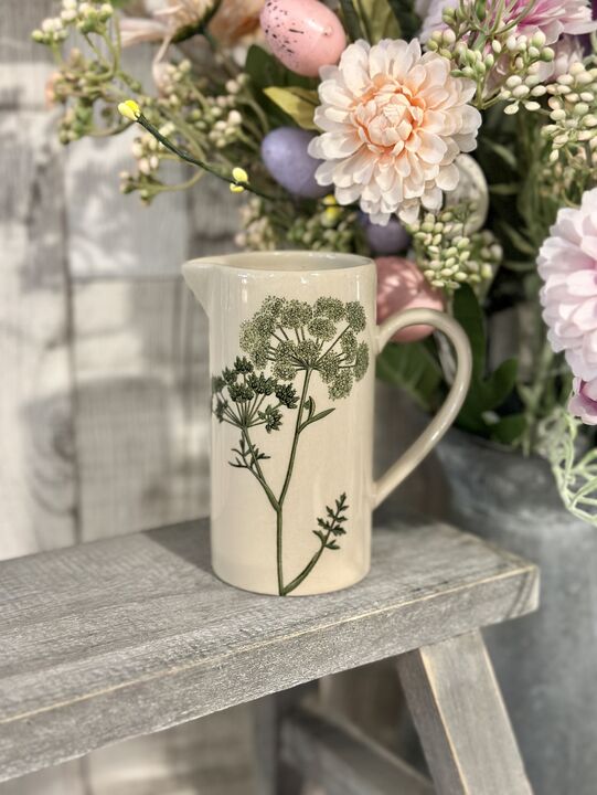 Spring Hedgerow Stoneware Milk Jug