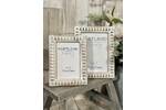 White Wash Rustic Beaded Photo Frame