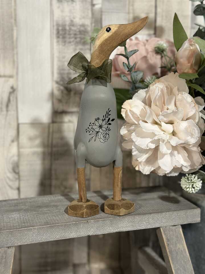 Floral Wooden Duck