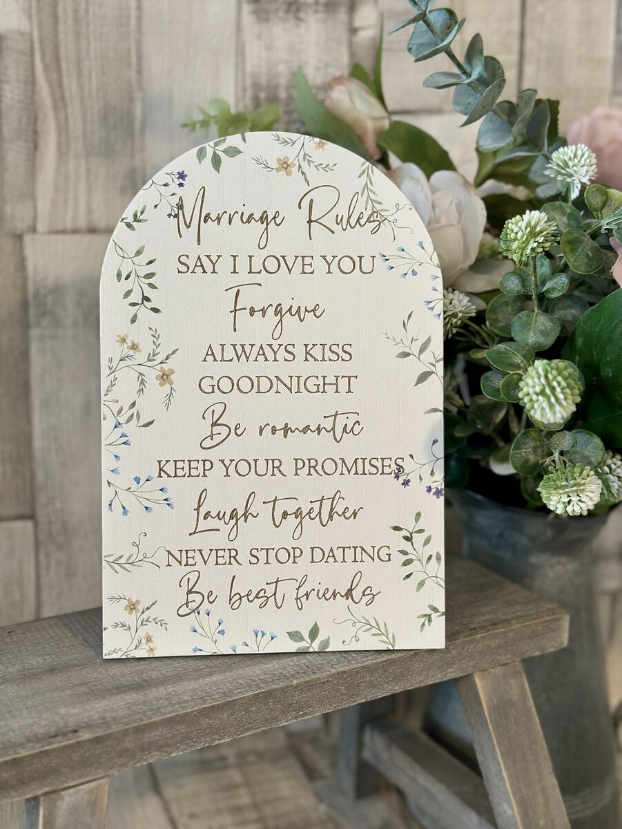 Marriage Rules Wooden Plaque