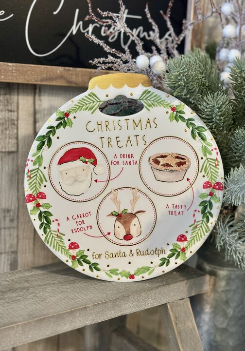 Ceramic Treats For Sants &amp; Rudolph Plate