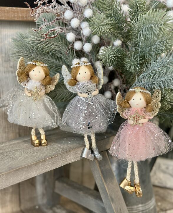 White/Pink/Grey Sparkle Tutu Christmas Fairy