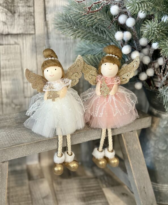 Pink/White Tutu Sitting Christmas Fairy