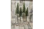 Green Glittered Slim Trees On Log