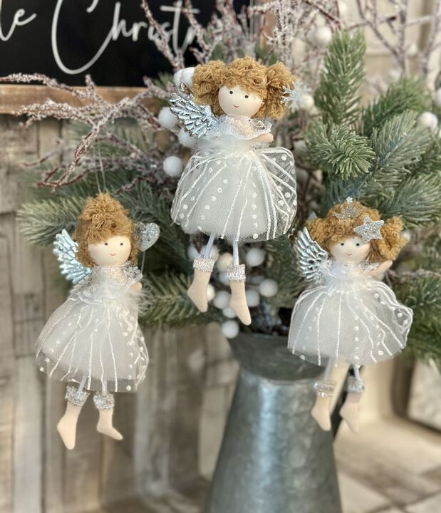 White &amp; Silver Sparkle Christmas Fairy