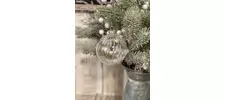 Small Clear Ribbed Soap Bubble Glass Bauble 