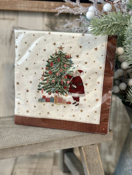 Nostalgia Santa &amp; Tree Paper Napkins
