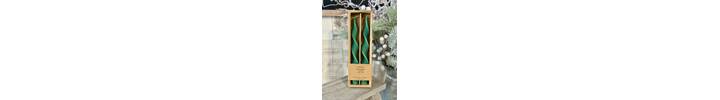 Green Vintage Twist Tapered Candles
