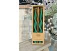 Green Vintage Twist Tapered Candles