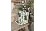 Green Fir Trees Porcelain Coaster