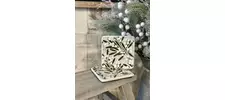 Ivory Mistletoe Porcelain Coaster