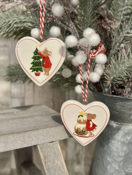 Holly &amp; Alfie Mouse Ceramic Heart
