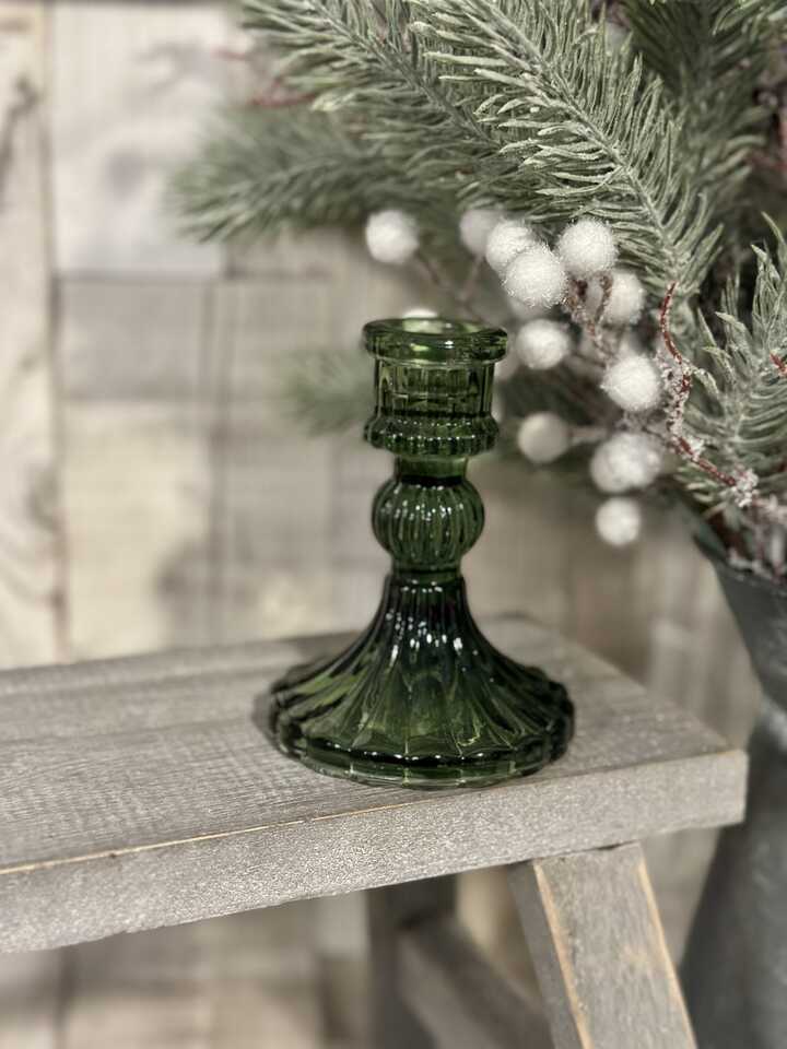 Emerald Green Classic Glass Candlestick