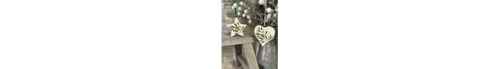 Ceramic Mistletoe Hanging Star/Heart
