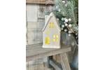 Small LED Rustic Snowy Star Glazed House