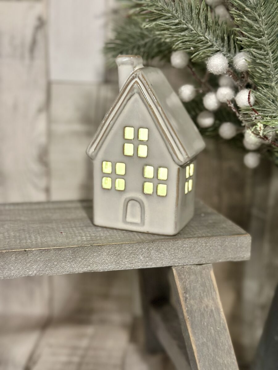 Small Rustic Glaze LED House