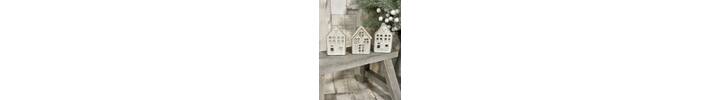 Cut Out Window Rustic Glazed Ceramic T-light House