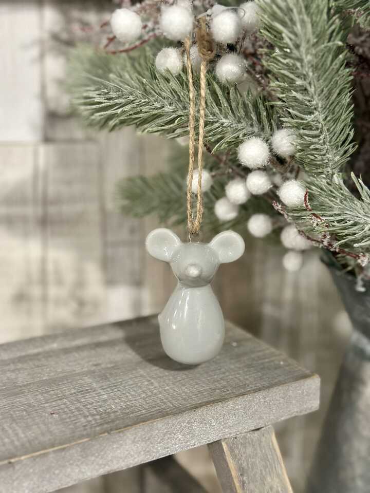 Hanging Grey Ceramic Mouse