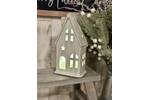 Large LED Rustic Snowy Star Glazed House