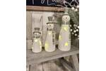 LED Green & White Ceramic Snowmen
