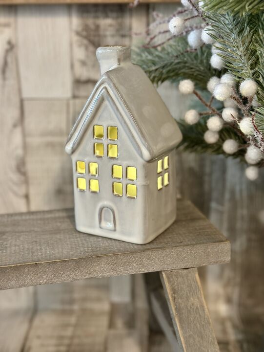 Large Rustic Glaze LED House