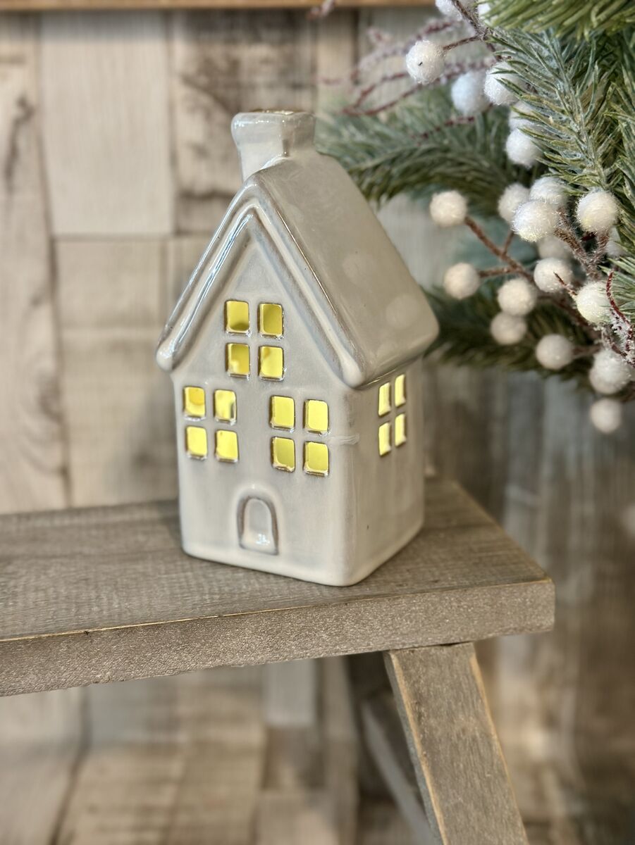 Large Rustic Glaze LED House