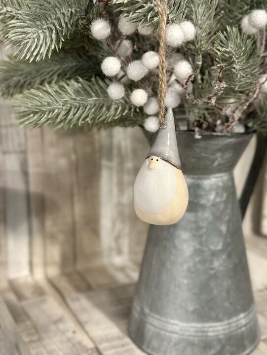 Grey Hat Ceramic Round Hanging Gonk