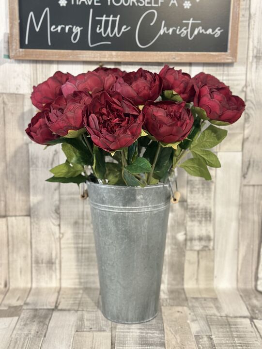 Deep Red Audrey Peony Stem