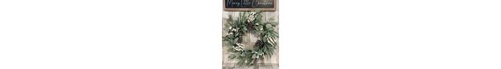 Winter Foliage, White Berry &amp; Pine Cone Winter Whispers Wreath 