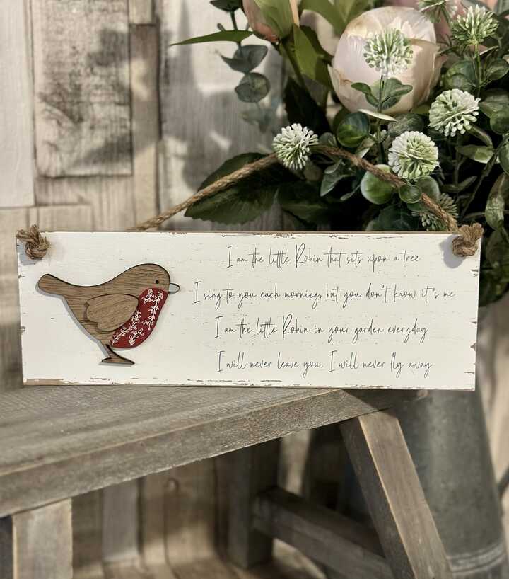 I Am The Little Robin Plaque