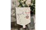 It's A Girl Wooden Penant Plaque