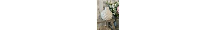 Mila Embossed Fan Ceramic Vase
