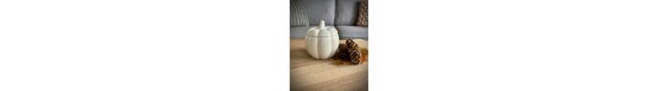 White Ceramic Pumpkin Storage Pot Small