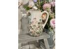 Pink & Green Vintage Flower Stoneware Jug