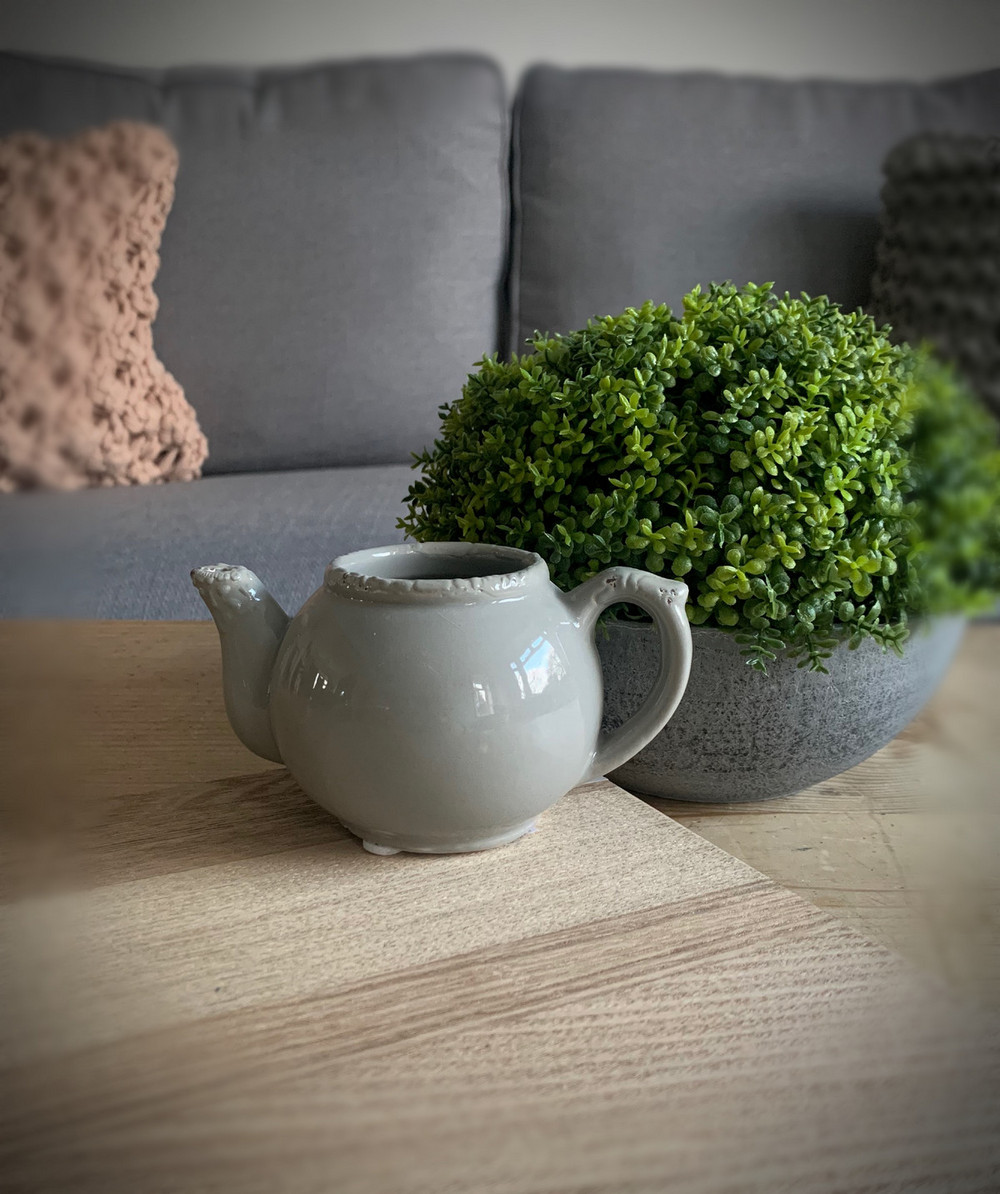 Grey Ceramic Teapot Planter Shop So Sophie
