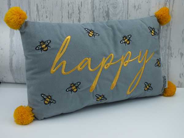 Happy luxe bee cushion