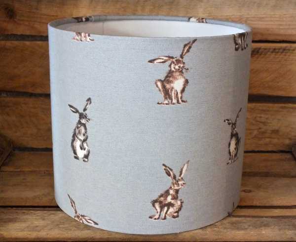 Pale Blue Hare Lampshade 20cm