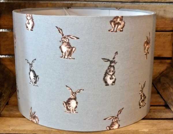 Pale Blue Hare Lampshade 30cm 