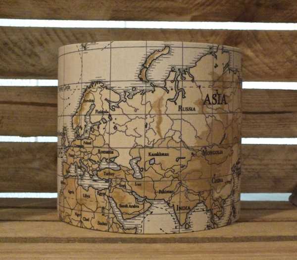 Beige Vintage Map Lampshade 20cm